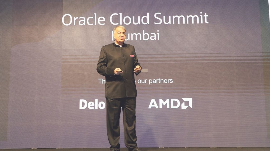 Shailender Kumar, senior VP and regional MD, Oracle India and NetSuite JAPAC, at the Oracle CloudWorld Tour in Mumbai