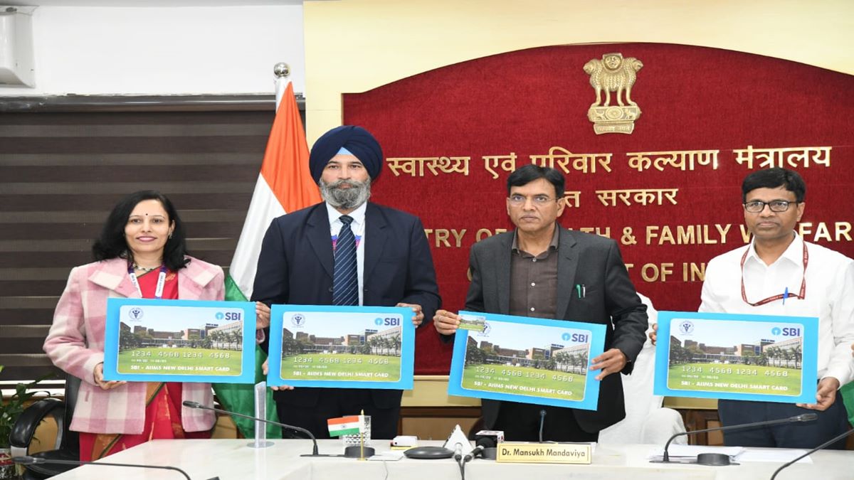 Health Minister Mandaviya launches smart card for payments in AIIMS Delhi Health Minister Mandaviya launches smart card for payments in AIIMS Delhi