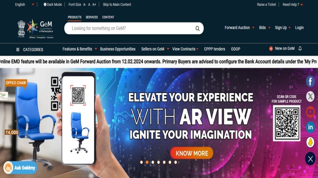 gem, government emarketplace, gem portal, public procurement, gem sellers, gem government buyers, defence ministry, pk singh