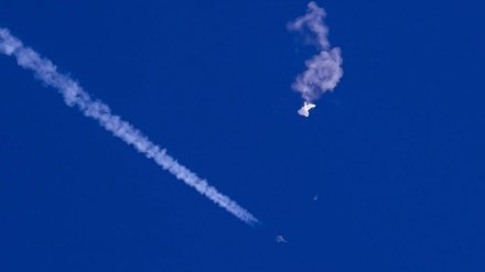 The Chinese spy balloon that floated over the United States and also seen in Taiwan. (Image: AP/ The New York Times)