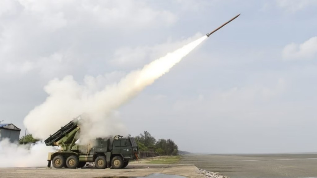 Pinaka is a multiple rocket launcher produced in India and developed by the DRDO for the Army (Image: X/@DRDO_India)
