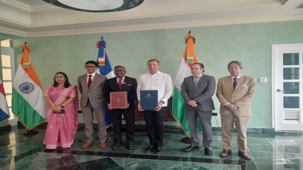 India and the Dominican Republic signed an Economic and Trade Cooperation Protocol on Tuesday, March 12. (Image: X/@IndiainDR)