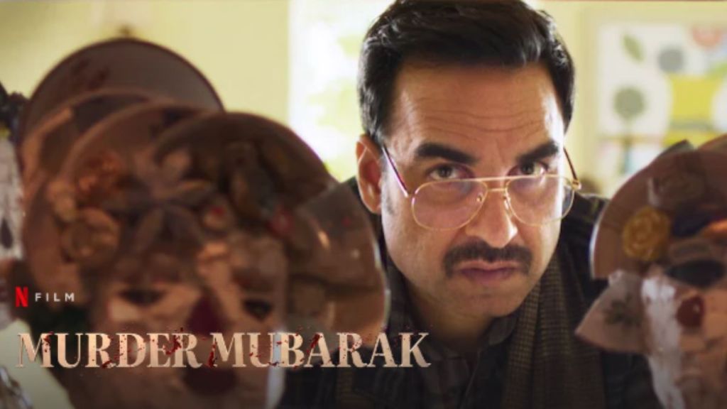 Homi Adajania's "Murder Mubarak" features a stellar ensemble cast including Pankaj Tripathi, Sara Ali Khan, Vijay Varma, Dimple Kapadia, Karisma Kapoor, Sanjay Kapoor, Tisca Chopra, and Suhail Nayyar. (Photo: Screenshot from Netflix India)