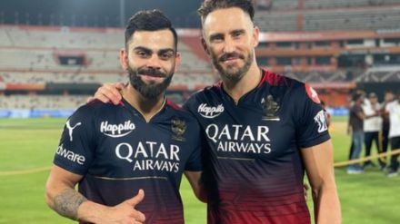 Virat Kohli with Faf du Plessis
