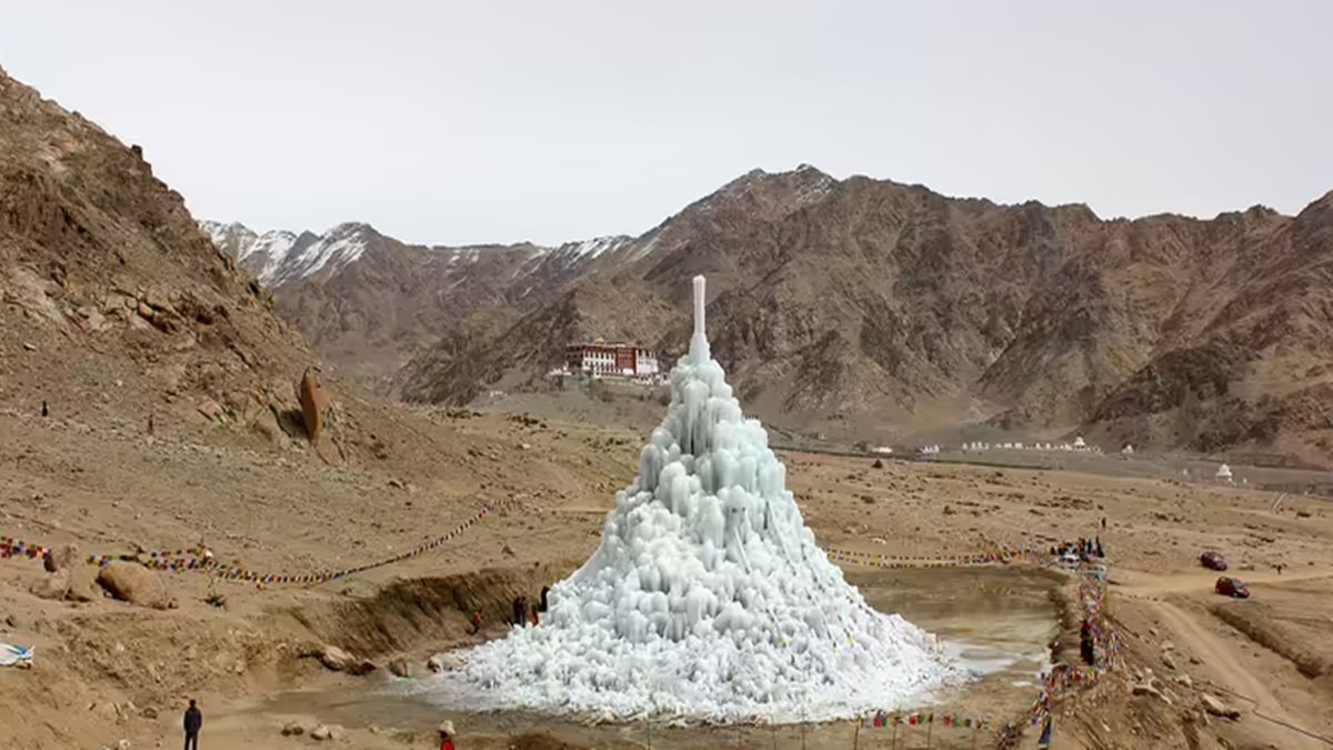 Ice stupa in Ladakh