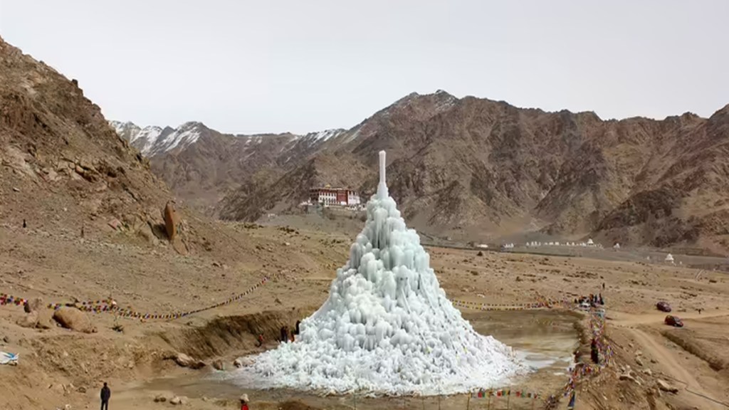 Ice stupa in Ladakh