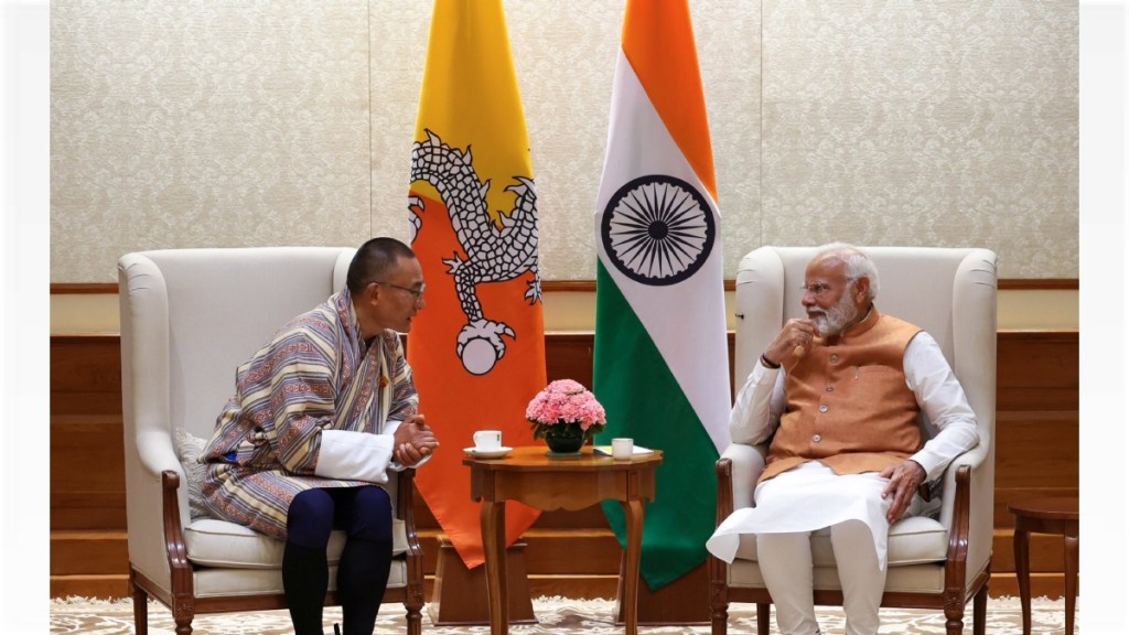 Bhutan's Prime Minister Tshering Tobgay (
@tsheringtobgay
) meets Indian Premier Narendra Modi at his official residence in New Delhi. (Image: X/@narendramodi)