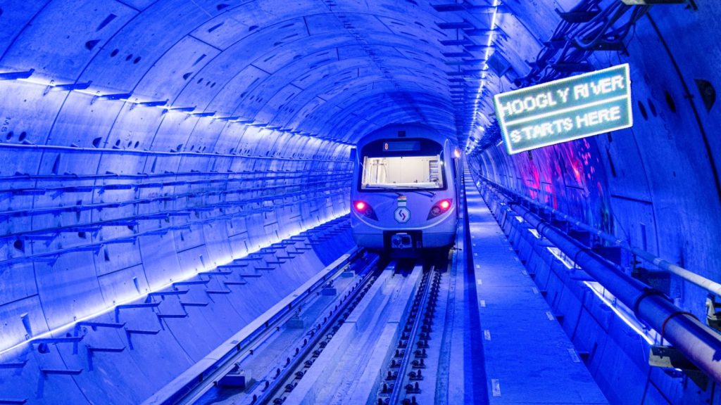 The work for the East-West corridor began in 2009 and tunneling under the Hooghly River started in 2017 (Image/@metrorailwaykol)