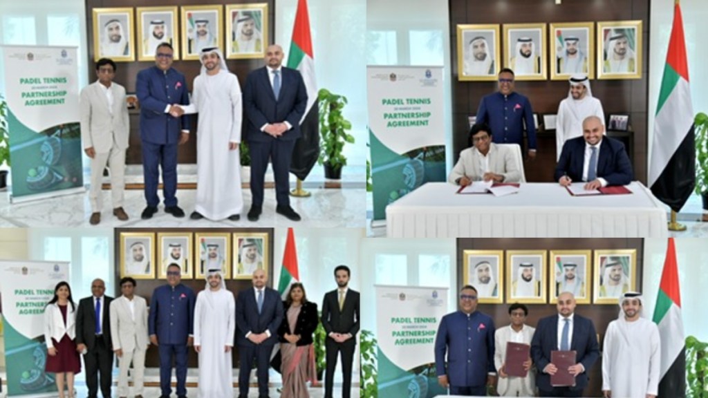 UAE and Jindal Global University have partnered to construct four state-of-the-art padel tennis courts on the university campus. (Image: Embassy of UAE)
UAE and Jindal Global University have partnered to construct four state-of-the-art padel tennis courts on the university campus. (Image: Embassy of UAE)