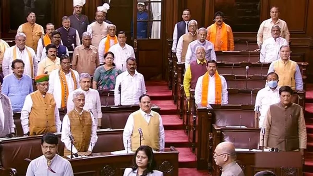 After Rajya Sabha elections, NDA just four short of majority mark of 121 in Upper House