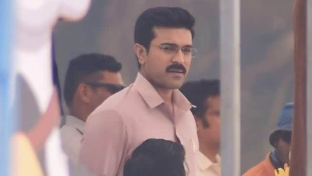 Ram Charan's leaked pciture from the sets of Game Changer. (Image: Twitter/Ram Charan FC)