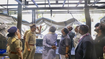 Karnataka Chief Miniter Siddaramaiah visits the Rameshwaram Cafe blast site, in Bengaluru, Saturday, March 2, 2024. (PTI Photo) Karnataka Chief Miniter Siddaramaiah visits the Rameshwaram Cafe blast site, in Bengaluru, Saturday, March 2, 2024. (PTI Photo)