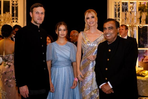 Ivanka Trump poses with Mukesh Ambani at Anant Ambani and Radhika Marchant's pre-wedding bash. Photo Credit: PR Handout)