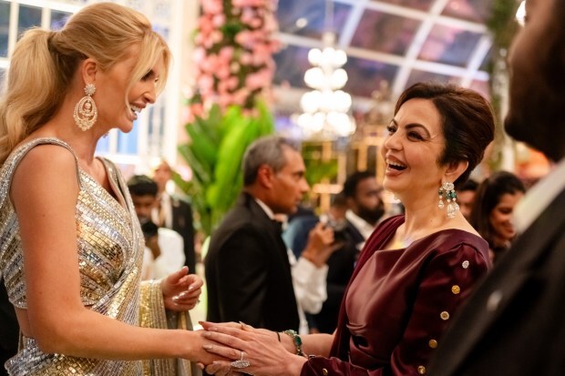 Nita Ambani greets Ivanka Trump at Anant Ambani and Radhika Marchant's pre-wedding bash. Photo Credit: PR Handout)