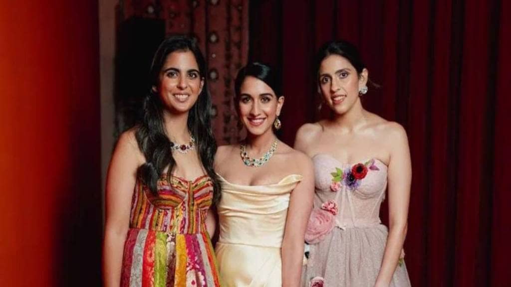 Ambani family, Ambani family women, Radhika Merchant, Isha Ambani, Ambani women, Kokilaben Ambani, Dhirubhai Ambani, Nina Kothari, Nayantara, Deepti Salgaocar, Mukesh Ambani, Isheta Salgaocar, Tina Ambani, Anil Ambani, Nita Ambani, Isha Ambani, Anandita Kothari, Krishna Shah Ambani, Shloka Mehta, Radhika Merchant, Aadiya Piramal