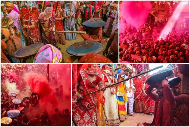 Braj Holi 2024: As the country is getting ready for the festival of colours, Holi, Lathmar Holi has already commenced in the twin towns of Barsana and Nandgaon. These places are known as the towns of Radha and Lord Krishna, respectively.A few days before Holi, Lathmar Holi is celebrated annually in the Mathura district of Uttar Pradesh. Every year, a large number of devotees and tourists visit these towns to celebrate the festival. Usually, the festivities last for more than a week. It ends on Rang Panchami.This year, Holi will be celebrated on March 25. The festival is celebrated on the full moon day of the Hindu lunar month Phalguna. In the Gregorian calendar, the festival typically falls in February or March.The festival not only signifies the victory of good over evil but also celebrates the divine love of Radha and Lord Krishna.Here are some photos. Have a look and enjoy!