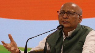 Congress Senior Leader Abhishek Manu singhvi at the press conference at AICC office in new Delhi on Wednesday. Express photo