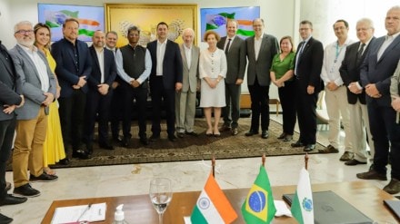 Governor Ratinho Junior met with the ambassador of India to Brazil, Suresh Reddy, at the Iguaçu Palace in January. (Image: Indian Embassy in Brazil)
