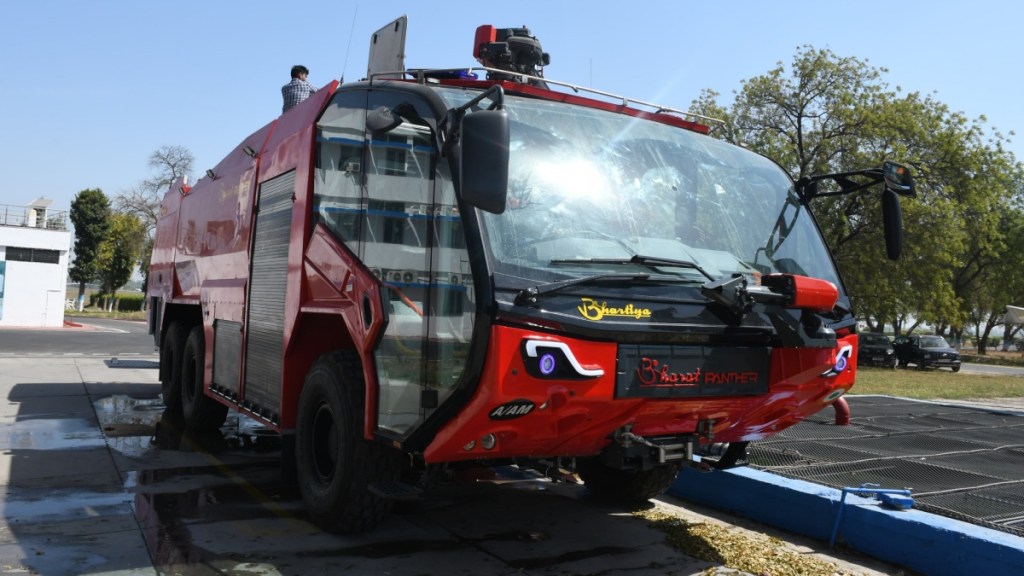In the images of CFT released by the IAF, 'Indian' and 'Bharat-Panther' is written on these vehicles. (Image: X) In the images of CFT released by the IAF, 'Indian' and 'Bharat-Panther' is written on these vehicles. (Image: X)