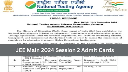 JEE Main 2024 Session 2 exam: The JEE Main 2024 Session 2 Exam will be conducted in two shifts daily.
