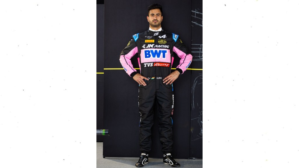 Kush Maini suit with TVS Racing logo