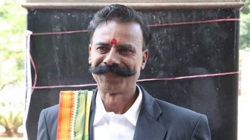 K Padmarajan, a Tamil Nadu resident, who is contesting the upcoming Lok Sabha elections as an independent candidate. (PTI Photo)