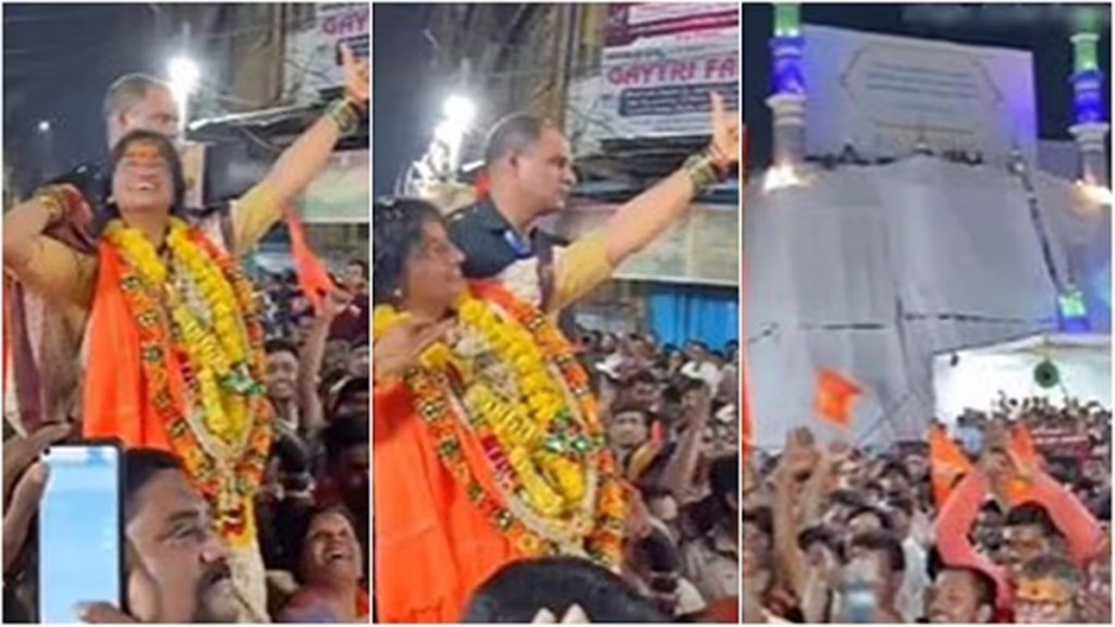 Hyderabad: BJP candidate's 'arrow towards mosque' gesture sparks controversy, Owaisi calls it vulgar Hyderabad: BJP candidate's 'arrow towards mosque' gesture sparks controversy, Owaisi calls it vulgar