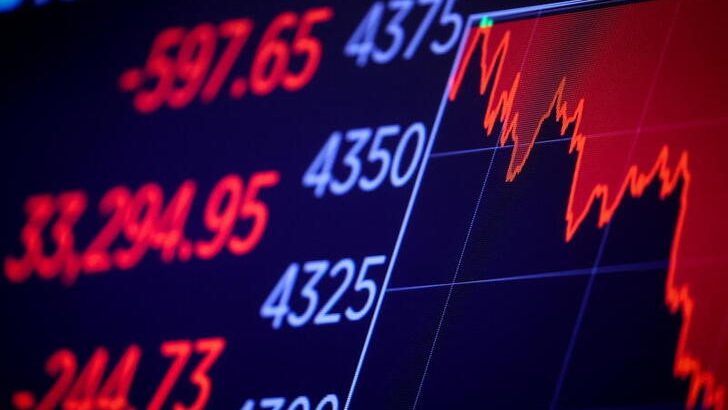 The Nifty 50 and Sensex fell around 1% each to close at 22,519.40 points and 74,244.90 points (Image/Reuters)