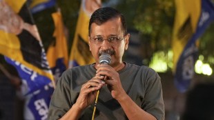 Delhi Chief Minister Arvind Kejriwal addresses supporters outside Tihar Jail after the Supreme Court (SC) granted him interim bail in a money laundering case, amid the ongoing Lok Sabha elections, in New Delhi, Friday, May 10, 2024. (PTI Photo/Atul Yadav)