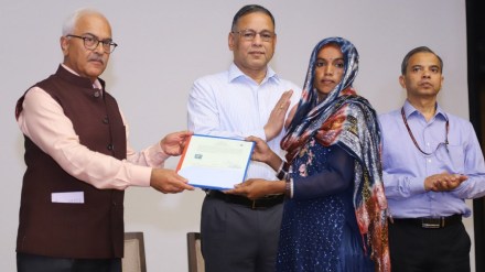 Union Home Secretary Ajay Kumar Bhalla hands over the first set of citizenship certificates under the Citizenship (Amendment) Act (CAA), in New Delhi, Wednesday, May 15, 2024. (PTI Photo) Union Home Secretary Ajay Kumar Bhalla hands over the first set of citizenship certificates under the Citizenship (Amendment) Act (CAA), in New Delhi, Wednesday, May 15, 2024. (PTI Photo)