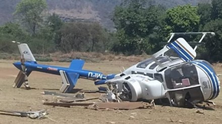Helicopter on way to pick up Uddhav Sena leader crashes in Maharashtra's Raigad Helicopter on way to pick up Uddhav Sena leader crashes in Maharashtra's Raigad