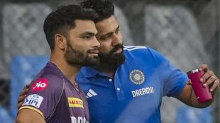 MI vs KKR IPL 2024: Mumbai Indians player Rohit Sharma with Kolkata Knight Riders player Rinku Singh