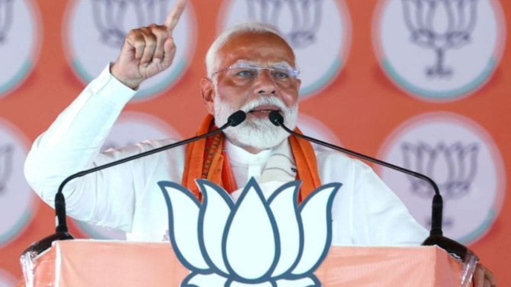 Prime Minister Narendra Modi addresses a public meeting in Patna