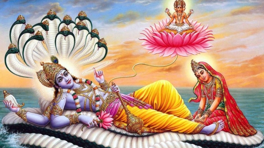 Vishnu preserves, Brahma creates, Shiva destroys in Hindu trinity.