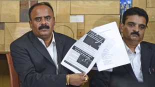 BJP leader G. Devaraje Gowda addresses a press conference, in Bengaluru, Monday, May 6, 2024. (PTI Photo)
