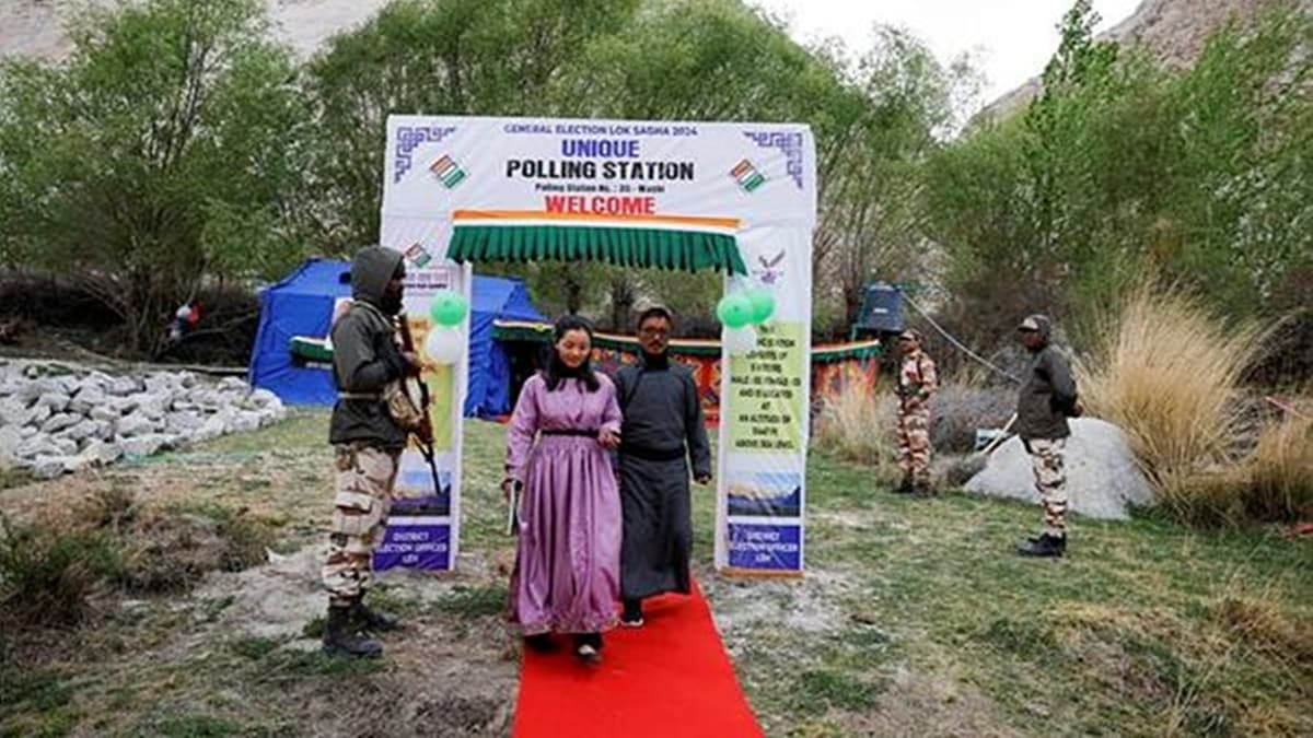 Polling booth set up for just one family in this Ladakh village