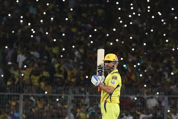 Chennai Super Kings wicketkeeper-batter MS Dhoni walked out to bat at number nine for the first time in his T20 career during the Indian Premier League match against Punjab Kings. (Express photo by Partha Paul)
