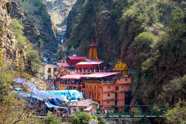 A view of Yamunotri Dham during 'Char Dham Yatra', in Uttarkashi district. (PTI Photo)