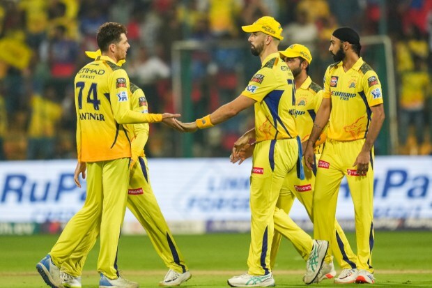 Chennai Super Kings need 219 runs to win and 201 runs to qualify for IPL 2024 playoffs. As of now, Kolkata Knight Riders, Rajasthan Royals and Sunrisers Hyderabad have qualified for the next stage of the tournament. (PTI Photo) 