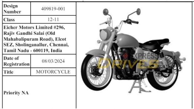 Royal Enfield Bobber patent application