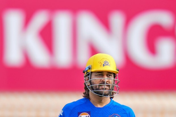 MS Dhoni turned back the clock with a brilliant catch behind the stumps during the IPL 2024 match between Chennai Super Kings and Gujarat Titans. Dhoni did not hesitate for a moment, executing a full-stretch dive to complete the catch in just 0.6 seconds. (PTI Photo)