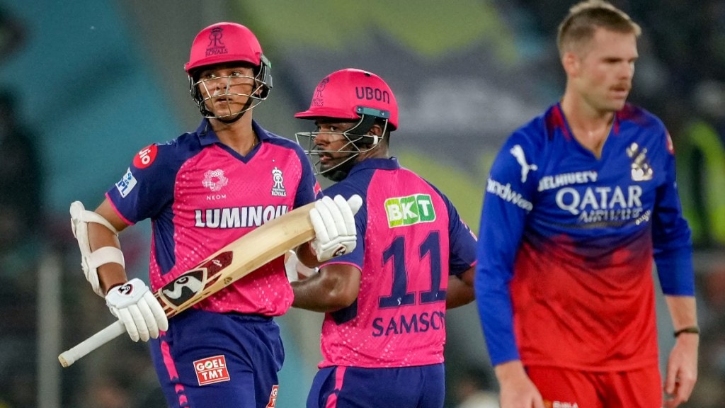 RR vs RCB IPL 2024 Highlights: Rajasthan Royals are chasing down the target of 173 against Royal Challengers Bengaluru at Narendra Modi Stadium. RR vs RCB IPL 2024 Highlights: Rajasthan Royals are chasing down the target of 173 against Royal Challengers Bengaluru at Narendra Modi Stadium.