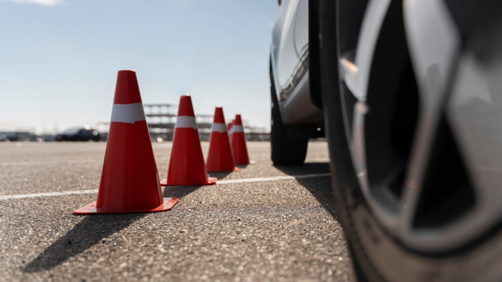 driving test traffic cones