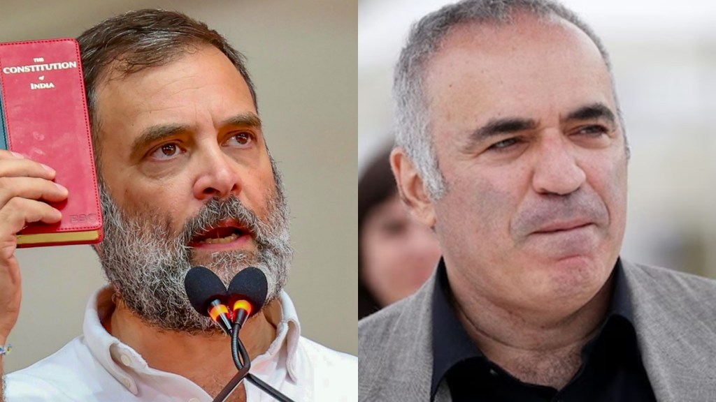 Congress leader Rahul Gandhi and Russian chess legend Garry Kasparov.