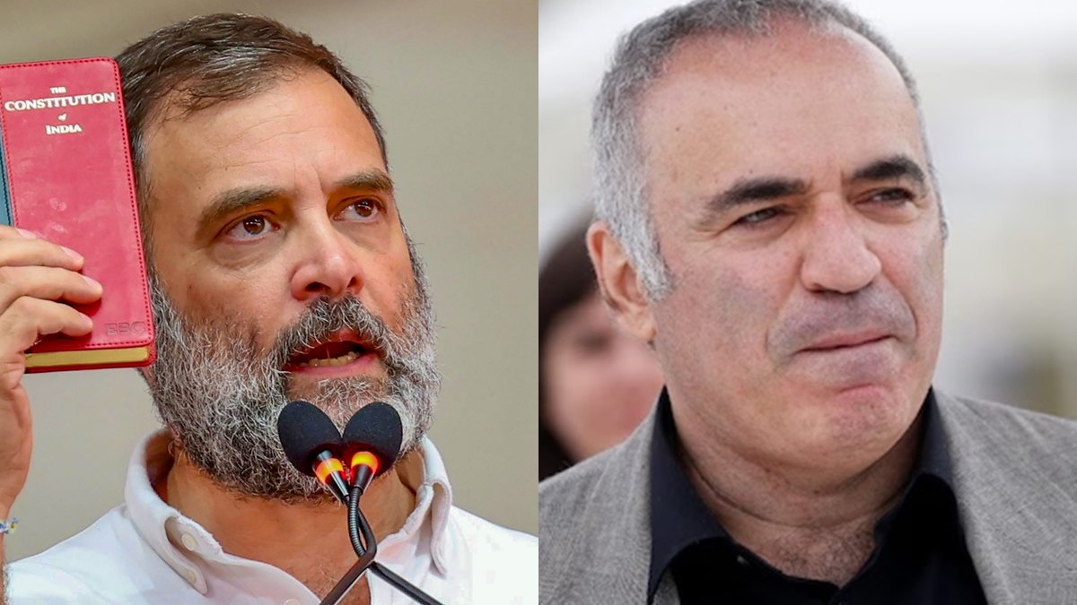 Congress leader Rahul Gandhi and Russian chess legend Garry Kasparov. Congress leader Rahul Gandhi and Russian chess legend Garry Kasparov.