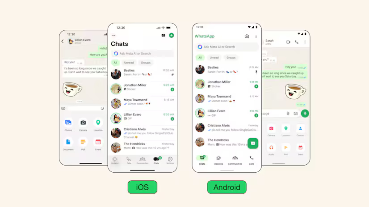 WhatsApp app redesign WhatsApp app redesign