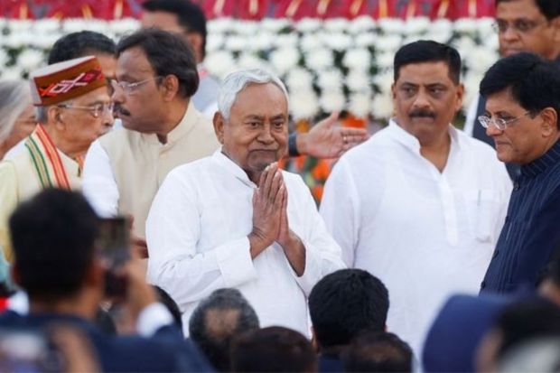 Nitish Kumar, Chief Minister of the state of Bihar and chief of the Janata Dal (United) party, attended India's Prime Minister Narendra Modi's swearing-in ceremony at the presidential palace.(Photo: Reuters)