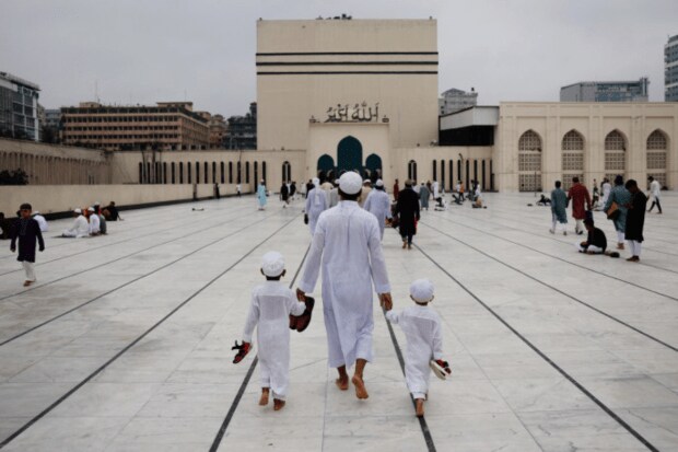 On June 17, 2024, Muslims gather at Baitul Mukarram National Mosque in Dhaka, Bangladesh, to participate in the Eid-al-Adha prayer. (Reuters)