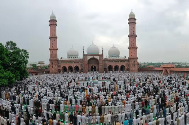 On the occasion of Eid-ul-Adha, Muslims pray at Bhopal's Taj-ul-Masajid. (PTI)