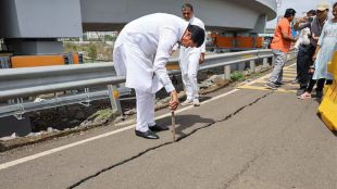Maharashtra Congress chief Nana Patole visited the site on Friday to inspect the cracks.